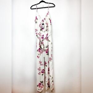 NWT Dynamite Sleeveless Floral White & Pink Jumpsuit